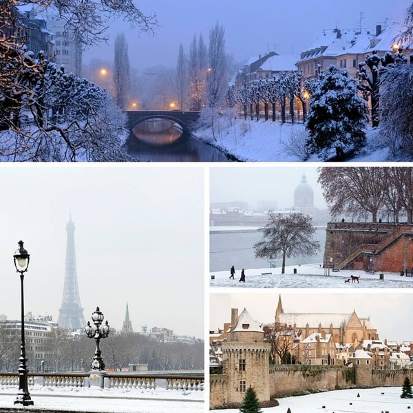 Il neige un peu partout   ...   pas un flocon à Paris !