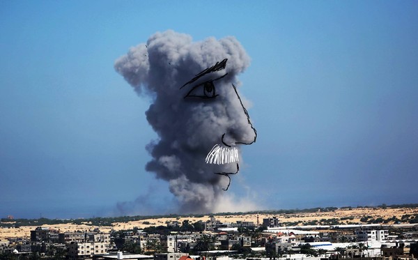 Des dessins d'espoir dans la fumée de Gaza  ...