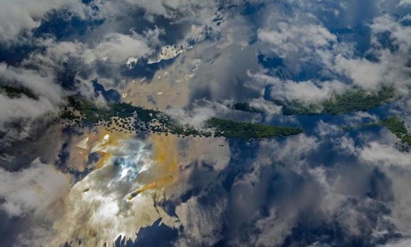 Vue aérienne du bassin amazonien, Manaus, Brésil ..
