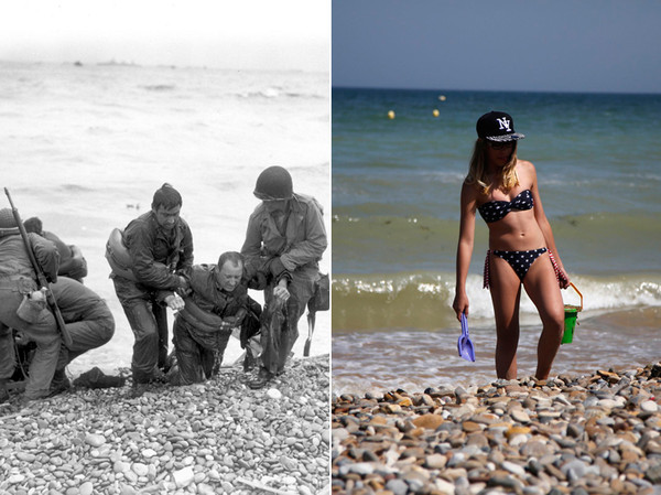 D-Day   ...    Débarquement : photos avant et après !