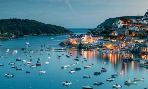 Port de Salcombe sur la côte sud du Devon, Angleterre ...