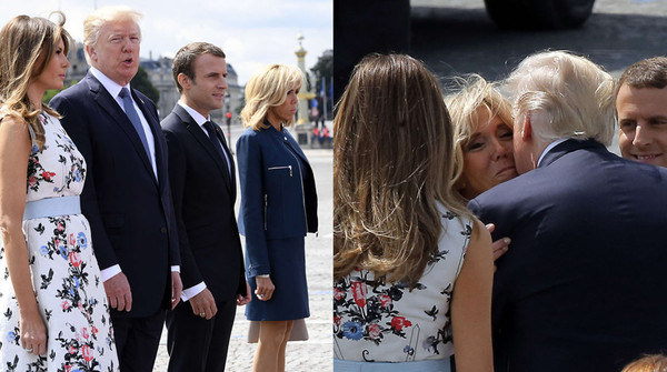 Donald Trump : bise très chaleureuse à Brigitte Macron !