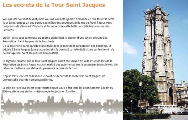 Tour Saint Jacques à Paris ... Départ pour Compostelle !