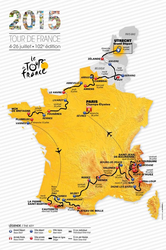 Tour de France 2015    ...   dates de toutes les étapes  !