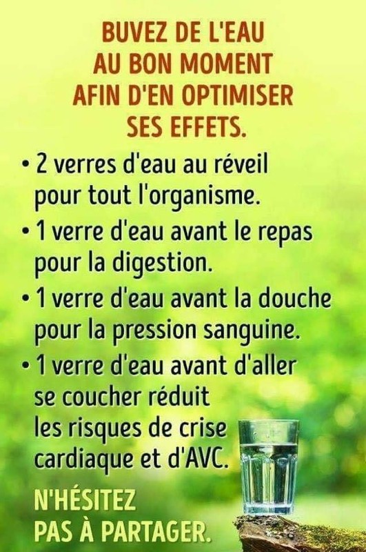 L'eau est bonne pour la santé  ...   A partager ! 