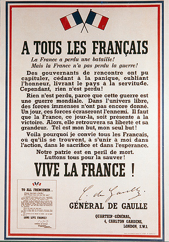 Général de Gaulle ... 18 juin 1940 appel à la résistance !