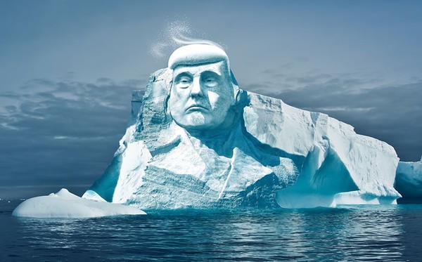 Sculpter le visage de D. Trump dans un iceberg !