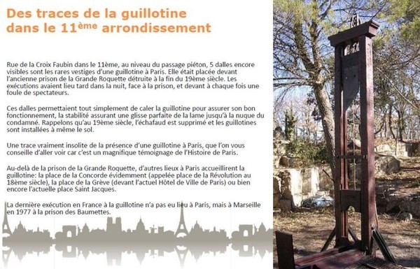 Traces de la guillotine dans le 11ème arrondissement !