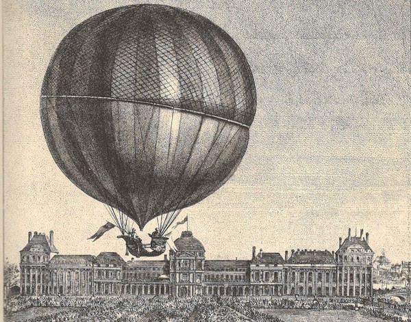 Premier vol d’un ballon à hydrogène à Paris ...