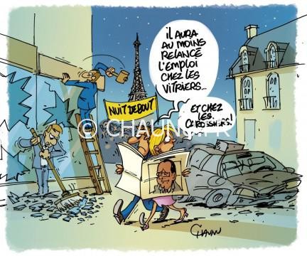 "Nuit debout à Paris" ... dessins de Chaunu !