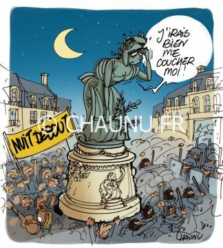 "Nuit debout à Paris"   ...   dessins de Chaunu  !