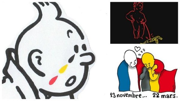 En dessins, hommages aux victimes de Bruxelles ... 