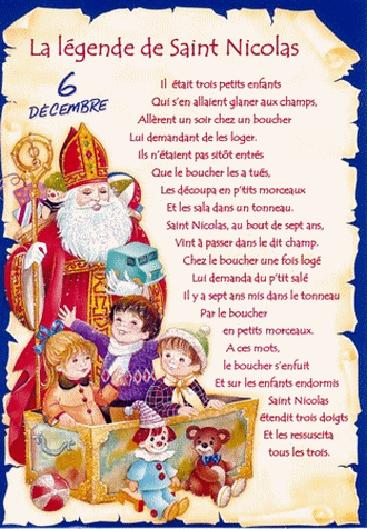La légende de Saint Nicolas ...  Fête le 6 décembre !