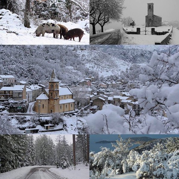 La Corse  sous la neige    ...   actuellement !