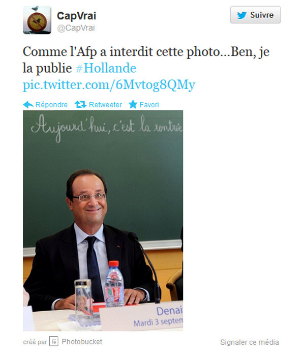 Oups  ...  La photo interdite de François Hollande  !
