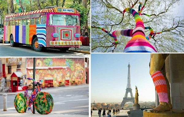 "Yarn bombing"  ...  l' Art urbain éphémère, en tricot !