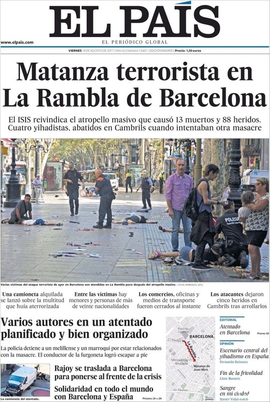 Attentat de Barcelone: 13 morts, une centaine de blessés !