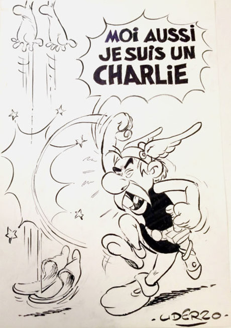 Uderzo rend hommage   ...   à Charlie Hebdo !