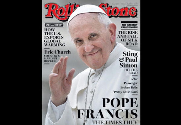 Le pape François   ....  fait la "Une" de Rolling Stone !