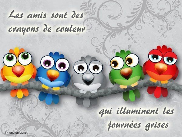 Les amis sont comme des crayons de couleur  ...