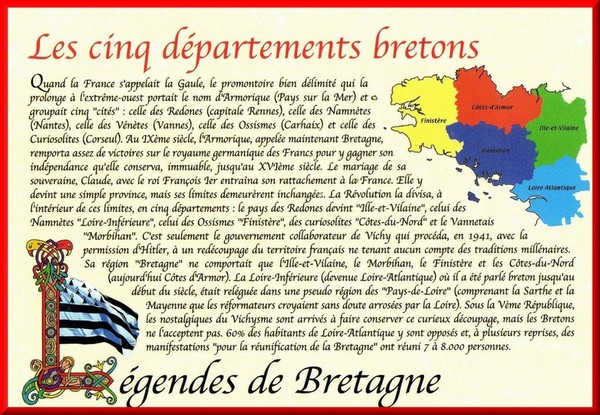 Légendes de Bretagne  ...  Les 5 départements bretons !