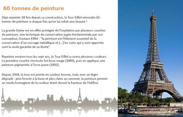 60 tonnes de peinture   ...   pour la Tour Eiffel !
